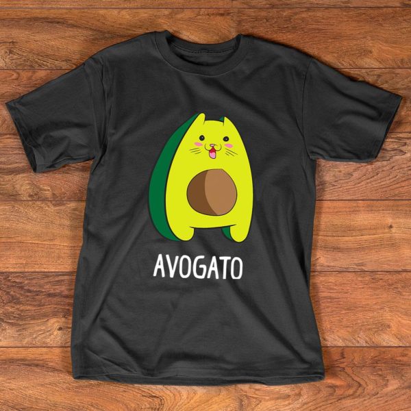 avagato cat design avogato avocado t-shirt