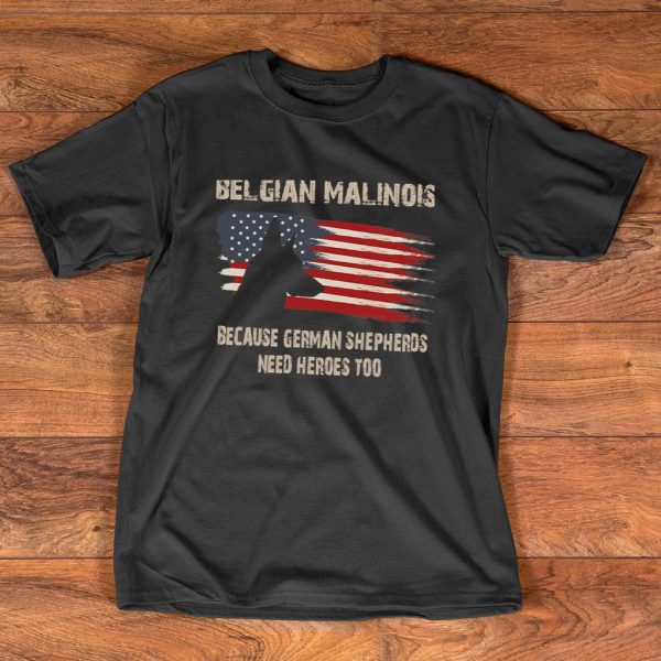 belgian malinois american flag funny dog t-shirt