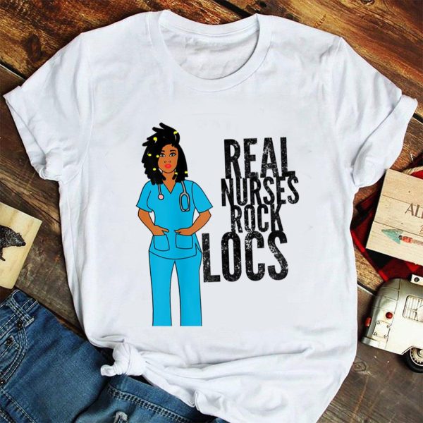 black african american nurse natural hair locs dreadlocks t-shirt