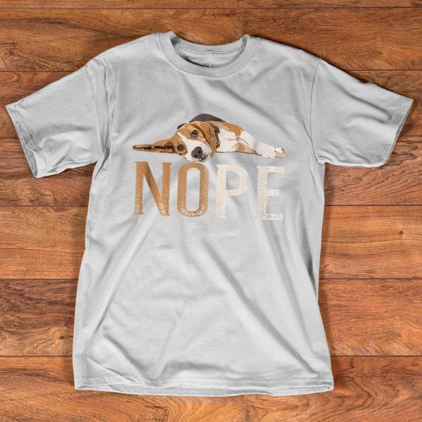 nope lazy beagle dog puppy pet animal fur paw t-shirt