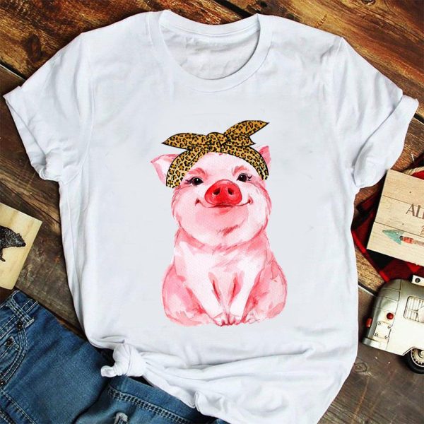 pig bandana cute for girl awesome t-shirt