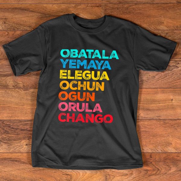seven african powers orisha santeria t-shirt