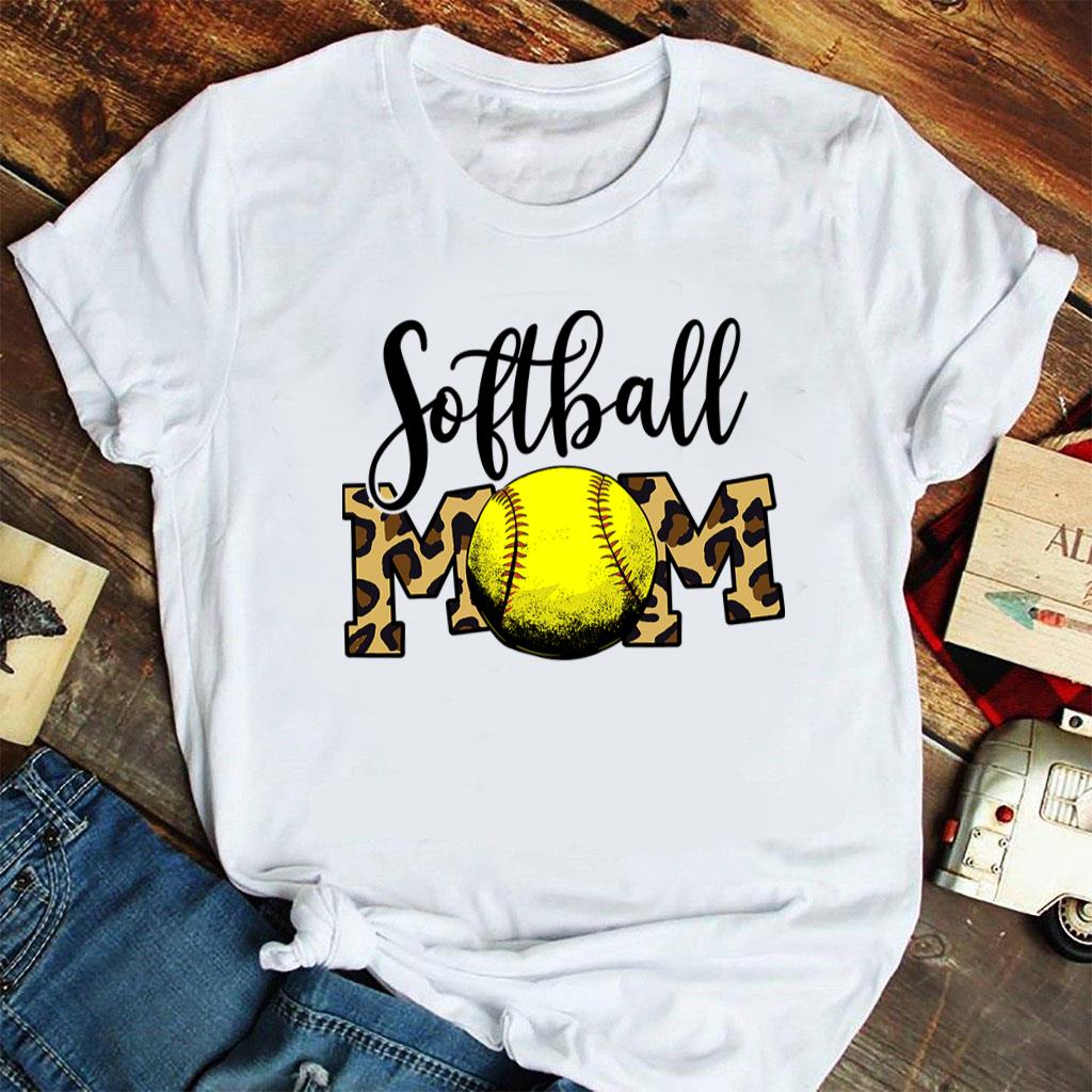 Baseball Mom Leopard Funny Softball Mom Shirt Mother S Day T-Shirt