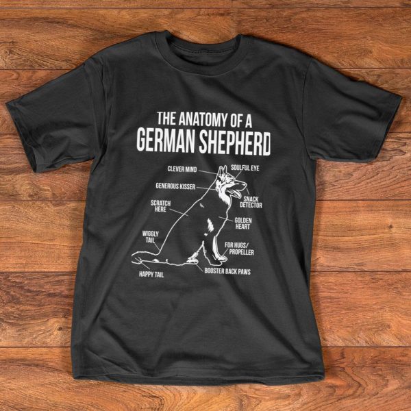 the anatomy of a german shepard dog t-shirt