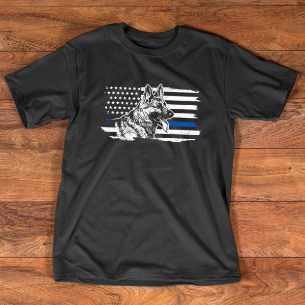 thin blue line german shepherd dog t-shirt