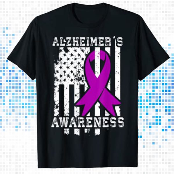alzheimer's awareness t shirt american flag