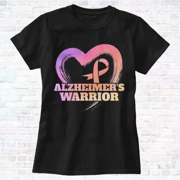alzheimer's warrior t shirt with heart