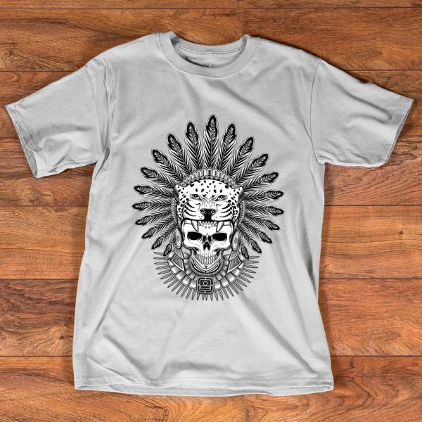 aztec jaguar warrior skull native mexica healing guerrero t-shirt