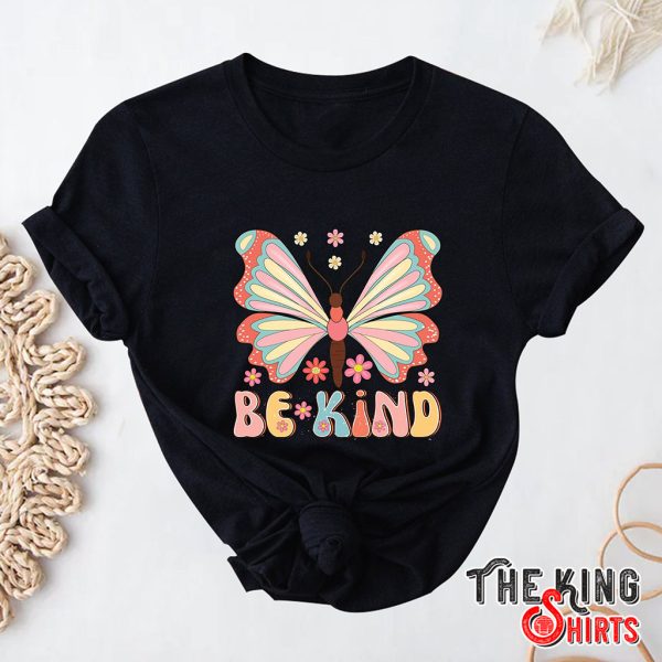 be kind pink butterfly t-shirt