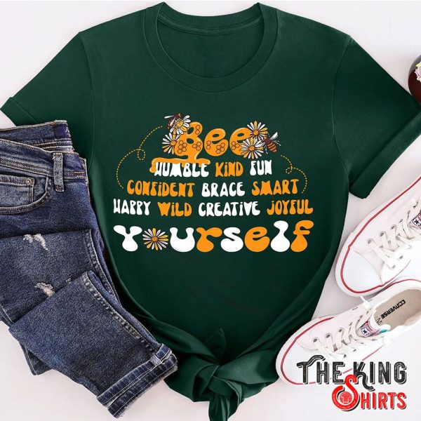 bee - humble kind positive fun confident brave t-shirt