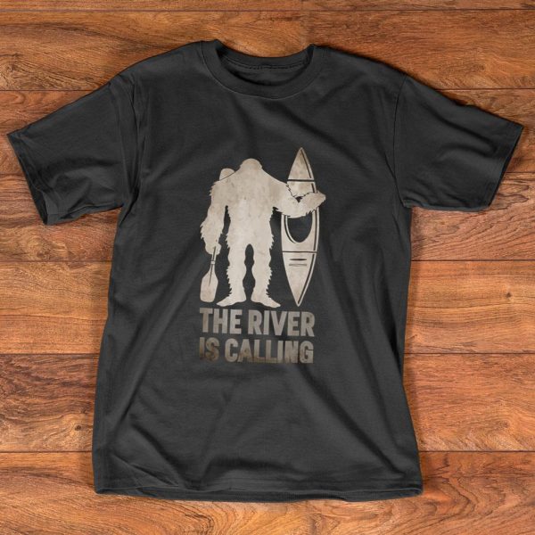 bigfoot the river is calling camping t shirt
