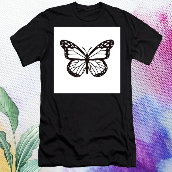 black and white butterfly t shirt