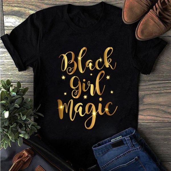 black girl magic gold t-shirt