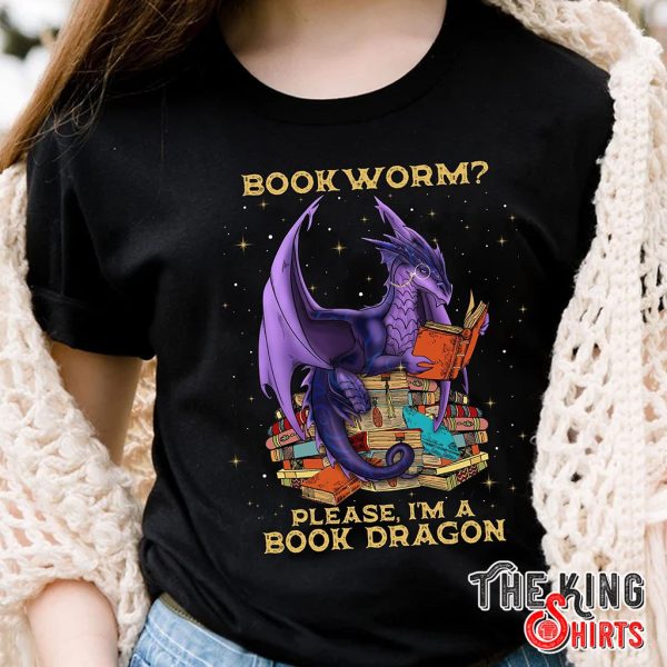 bookworm please, i'm a book purple dragon t-shirt