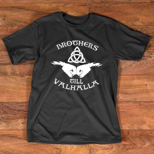 brothers till valhalla viking norse triquetra t shirt
