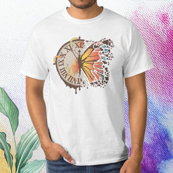 butterfly clock t shirt