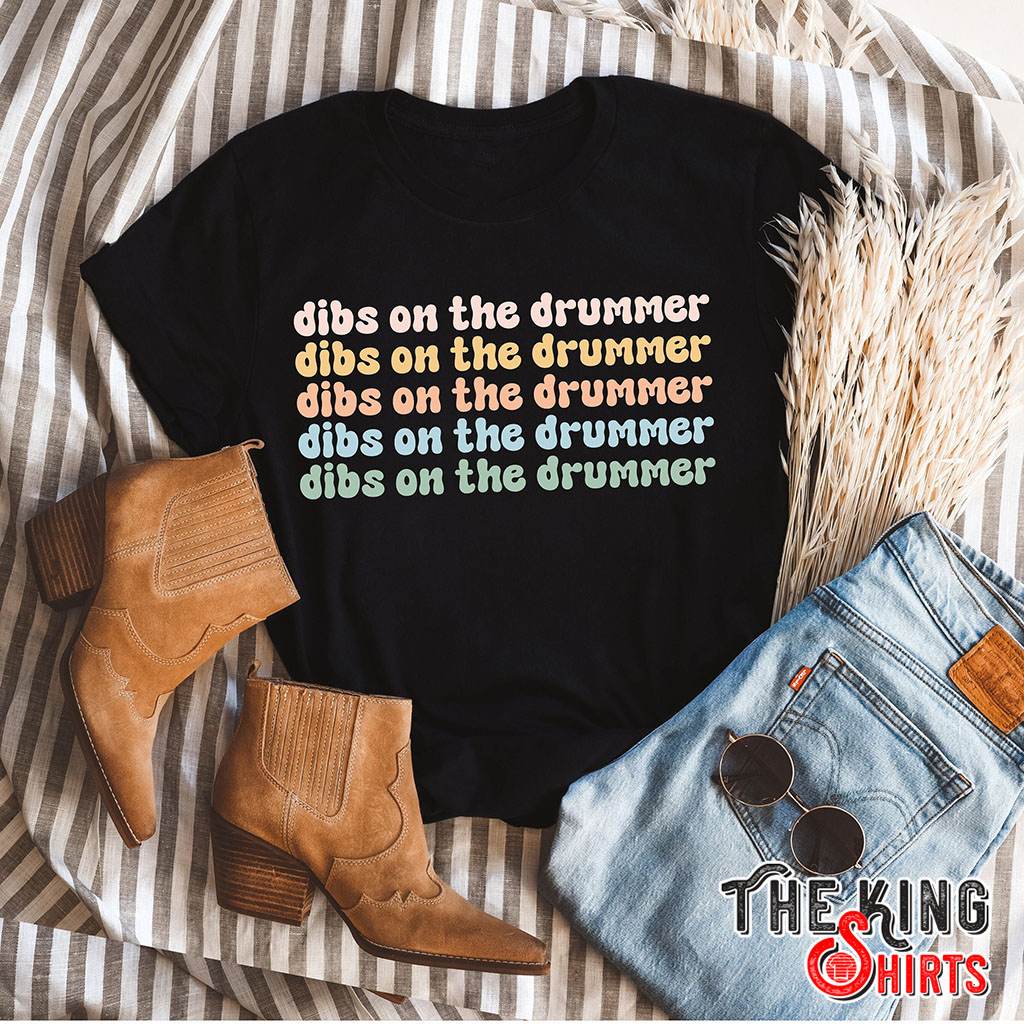Dibs On The Drummer T-shirt For Unisex Black With Drummers Musicians ...