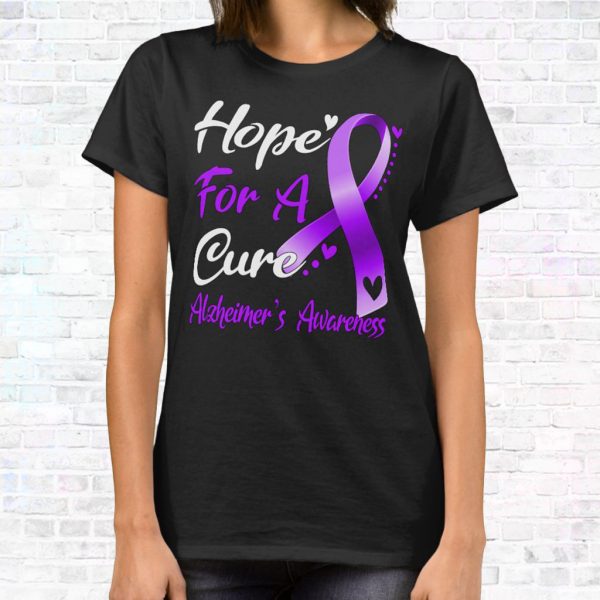 hope for a cure alzheimer’s awareness t shirt