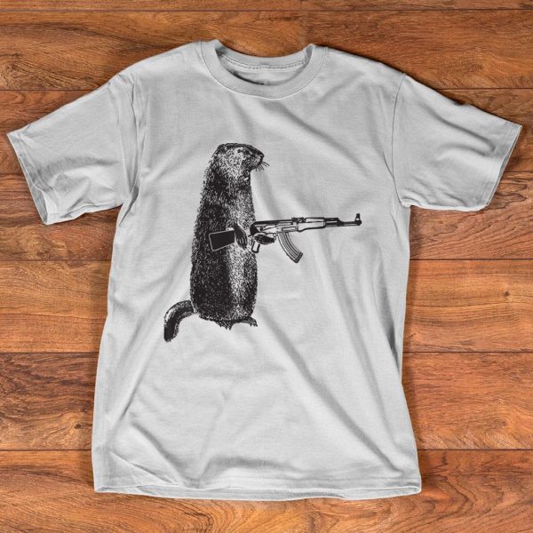 hunting design woodchuck ak-47 t shirt
