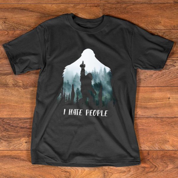 i hate people t shirt funny bigfoot camping