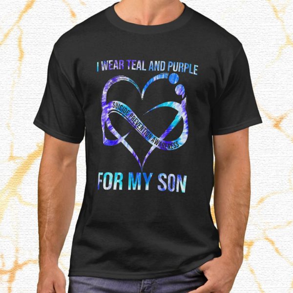 i wear teal purple for my son suicide prevention t shirt