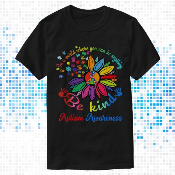 in a world be kind autism awareness t shirt