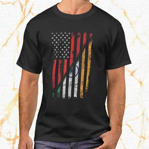 indian american flag retro style t shirt