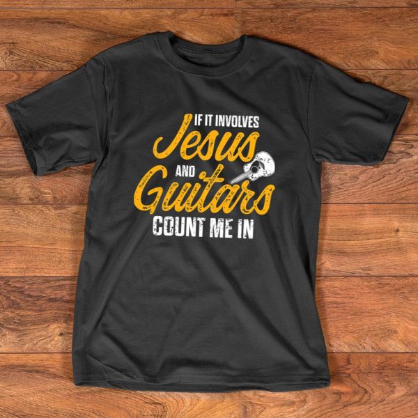 jesus and guitars count me in christian t shirt