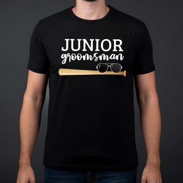 junior groomsman t-shirt baseball bat sunglasses