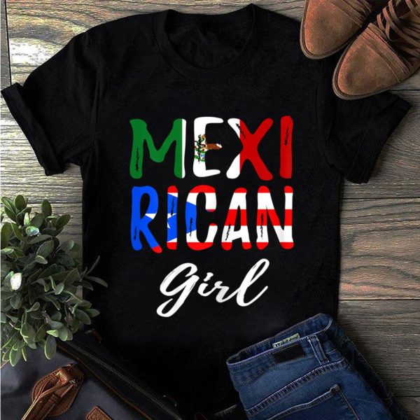 mexirican mexican puerto rican flag girl t-shirt