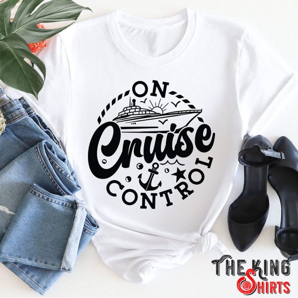 on cruise control summer boat trip anchor t-shirt