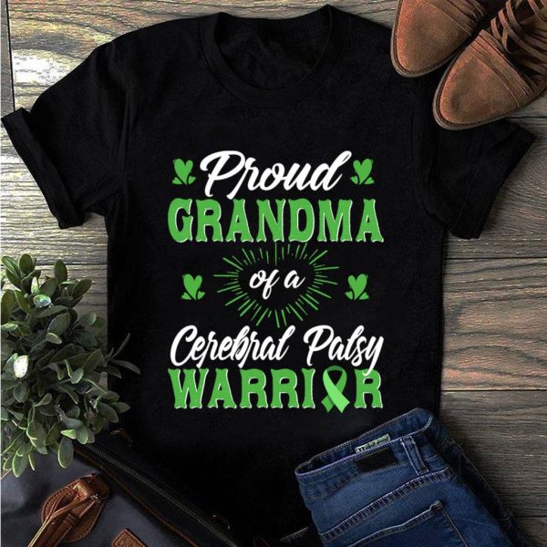 proud grandma of cerebral palsy warrior awareness t-shirt