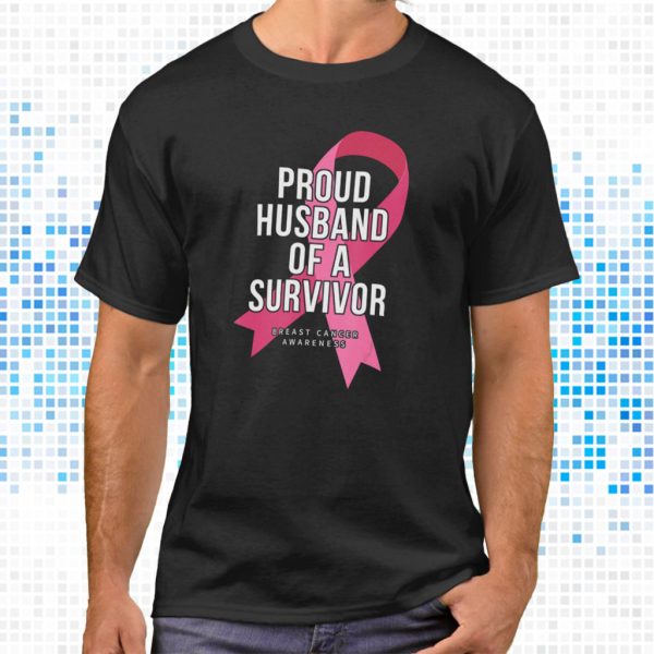 proud husband of a survivor breast cancer t shirt