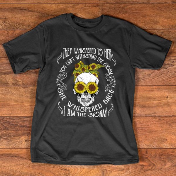 skull sunflower i am the storm funny skull lover t-shirt