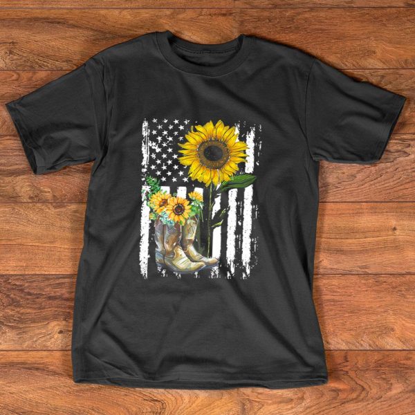 sunflower boots america flag for cow t-shirt