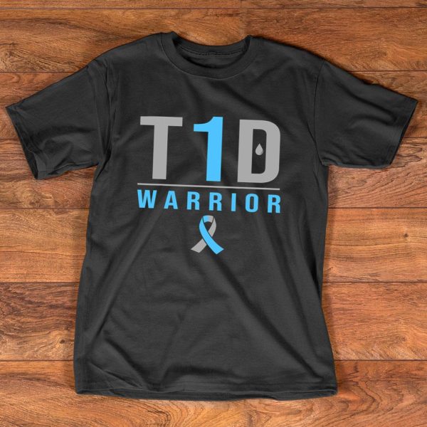 t1d warrior blue grey ribbon t shirt