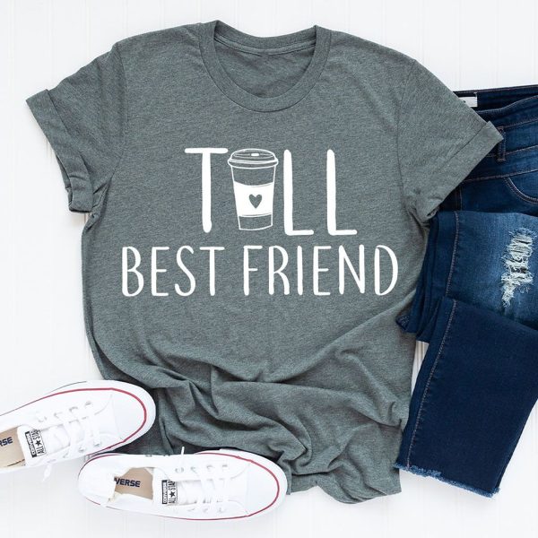tall best friend coffee heart t shirt