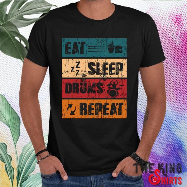 vintage eat sleep drums repeat t shirt
