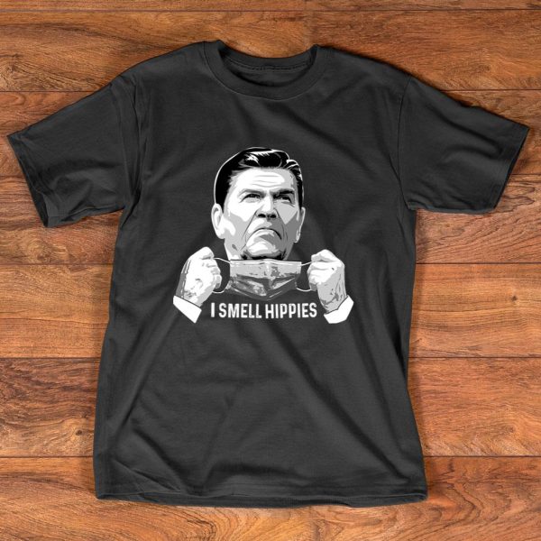 vintage i smell hippies funny ronald reagan t shirt