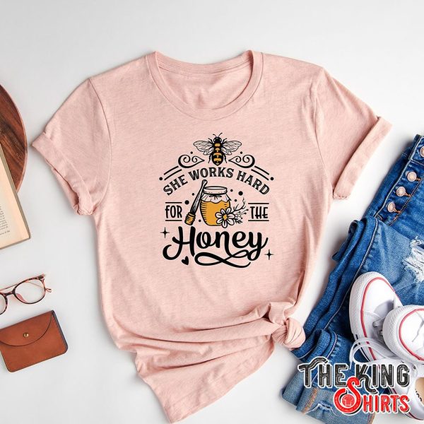 vintage she works hard for the honey bees t-shirt