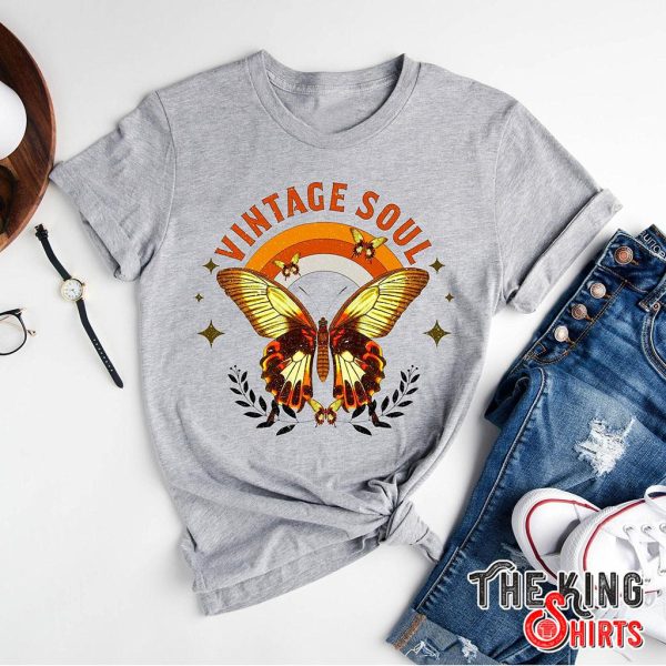 vintage style retro soul butterfly t-shirt
