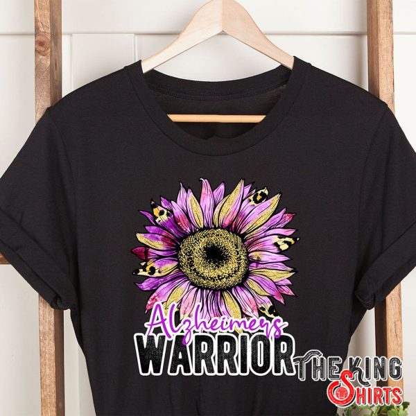 alzheimers warrior sunflower glitter alzheimer's awareness t-shirt