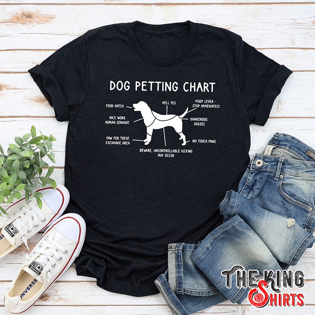 Dog Petting Chart Funny T-shirt For Unisex With Cute Dog With Anatomy ...