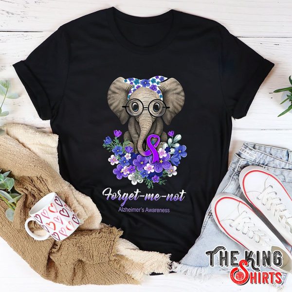 forget me not elephant flower t-shirt