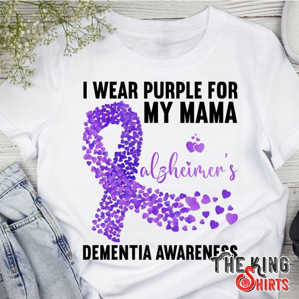 i wear purple for my mom alzheimer's t-shirt