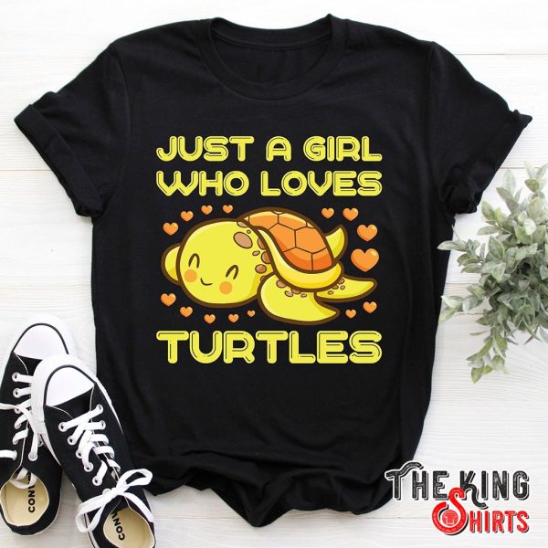 just a girl who loves cute yellow turtles t-shirt