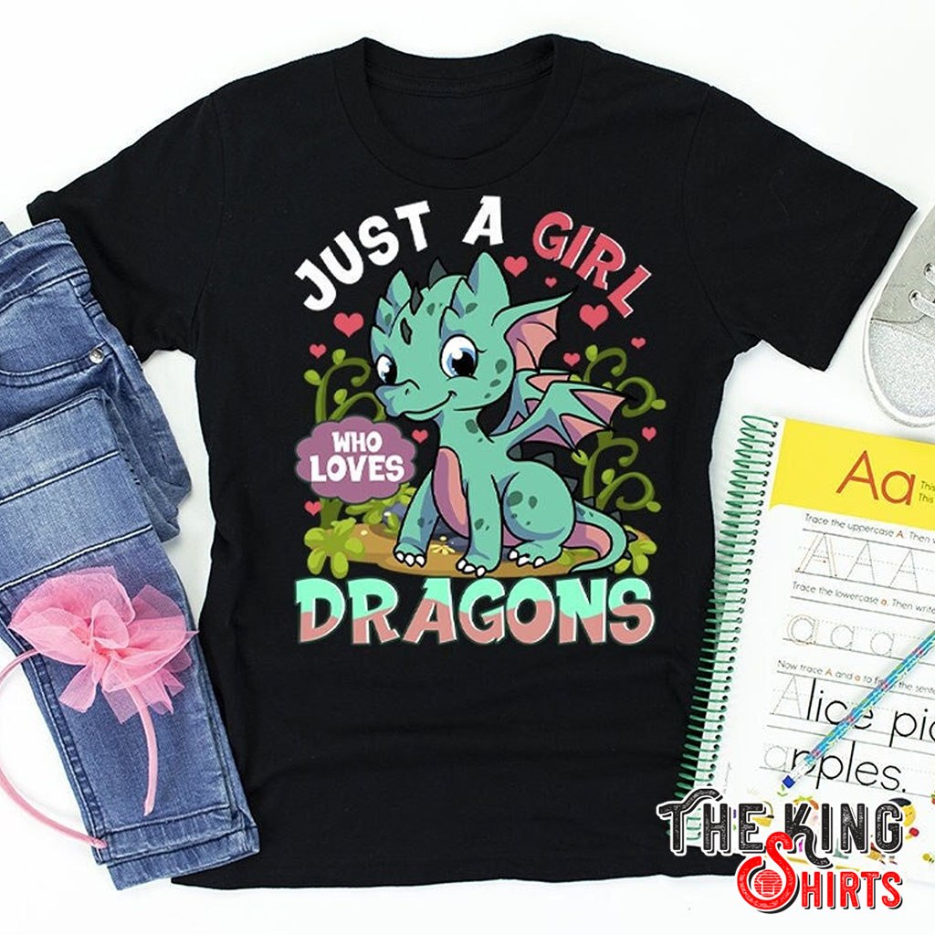 Just A Girl Who Loves Dragons Funny T-Shirt For Women With Cool