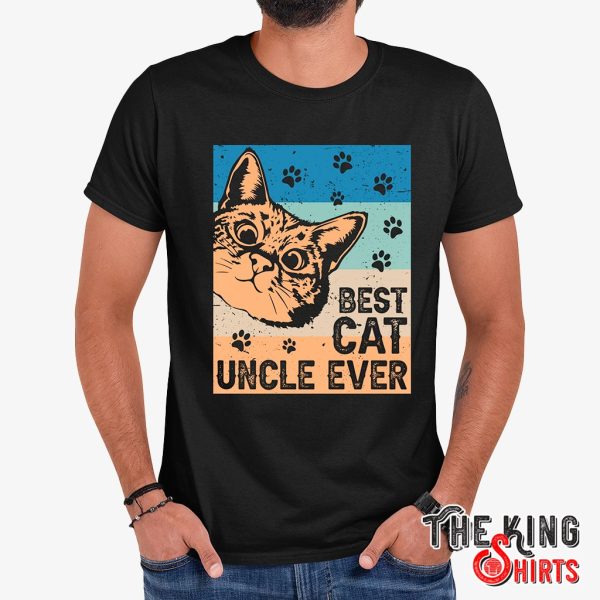 vintage retro best cat uncle ever cat funny t-shirt