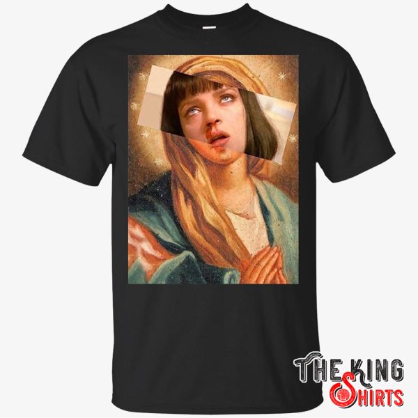 pulp fiction virgin mary mia wallace t shirt