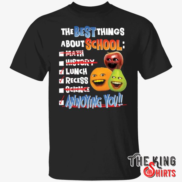 the best things about school math history lunch recess science annoying you t shirt
